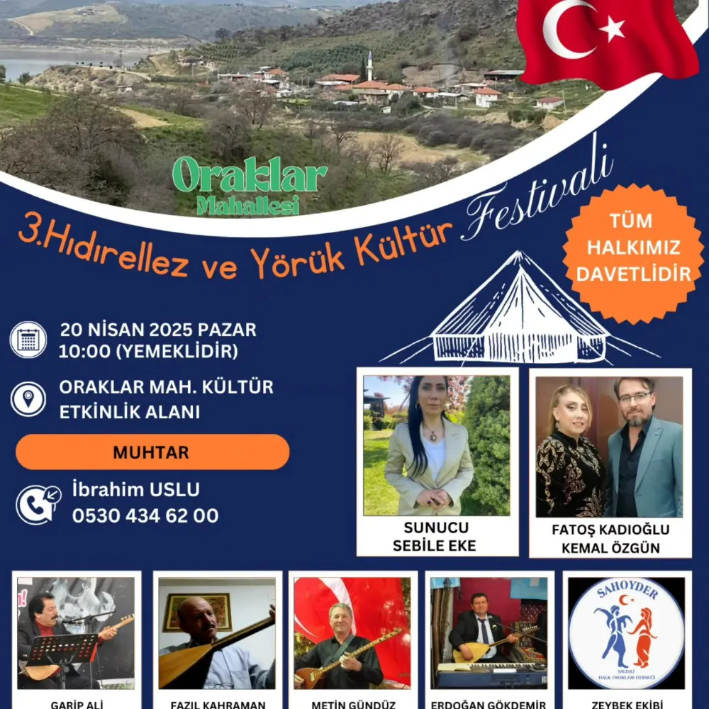 SALİHLİ ORAKLAR YEMEKLİ 3. HIDRELLEZ VE YÖRÜK KÜLTÜR FESTİVALİ 20 NİSAN’DA