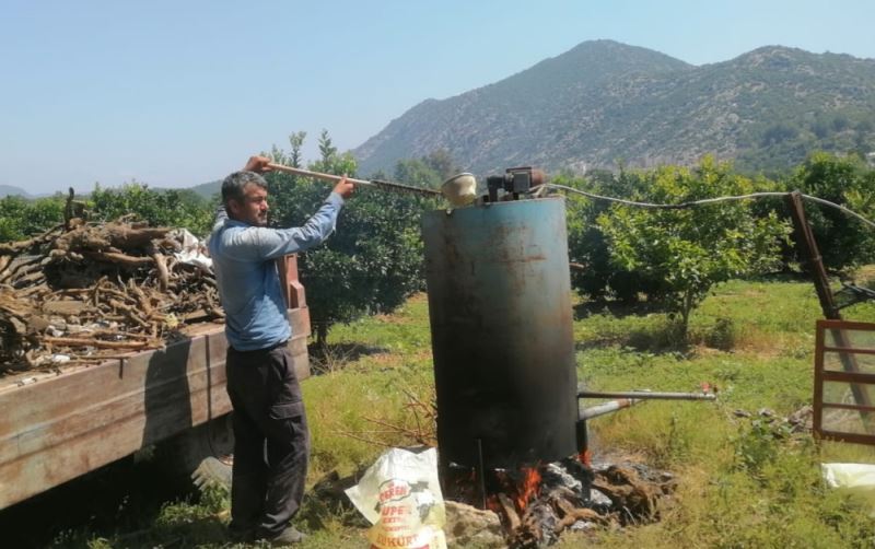 ADANALI ÇİFTÇİ, PAHALI TARIM İLACINI BAHÇESİNDE KENDİSİ ÜRETTİ