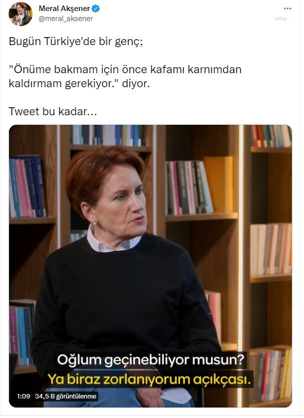 AKSENER: “BUGÜN TÜRKIYE
