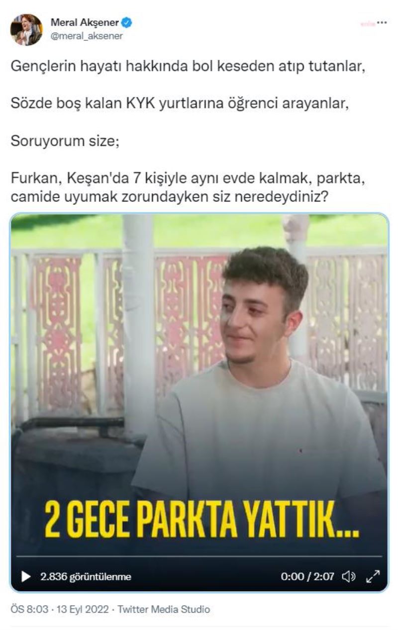 AKSENER: “FURKAN, KESAN