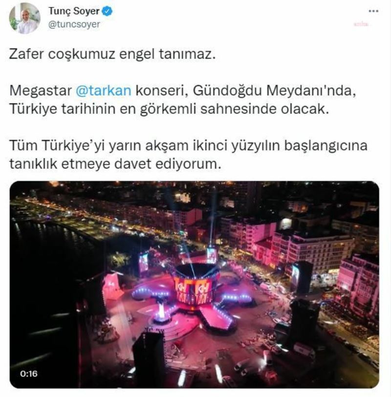 BASKAN TUNÇ SOYER: ZAFER COSKUMUZ ENGEL TANIMAZ