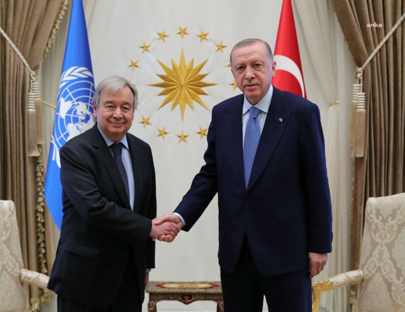 CUMHURBAŞKANI ERDOĞAN BM GENEL SEKRETERİ GUTERRES İLE BİR ARAYA GELDİ