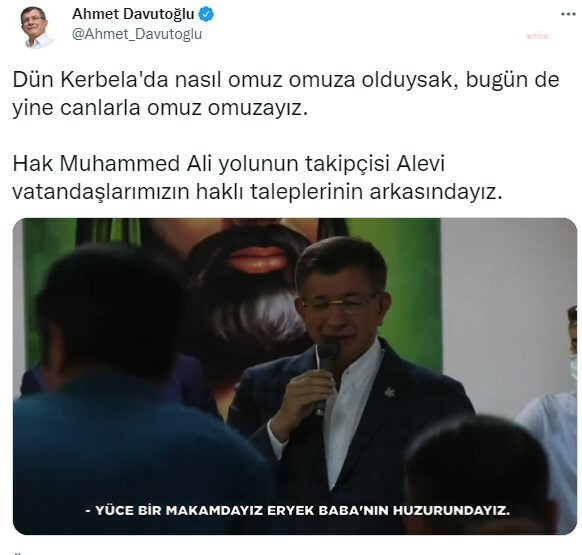 DAVUTOGLU: “ALEVI VATANDASLARIMIZIN HAKLI TALEPLERININ ARKASINDAYIZ”