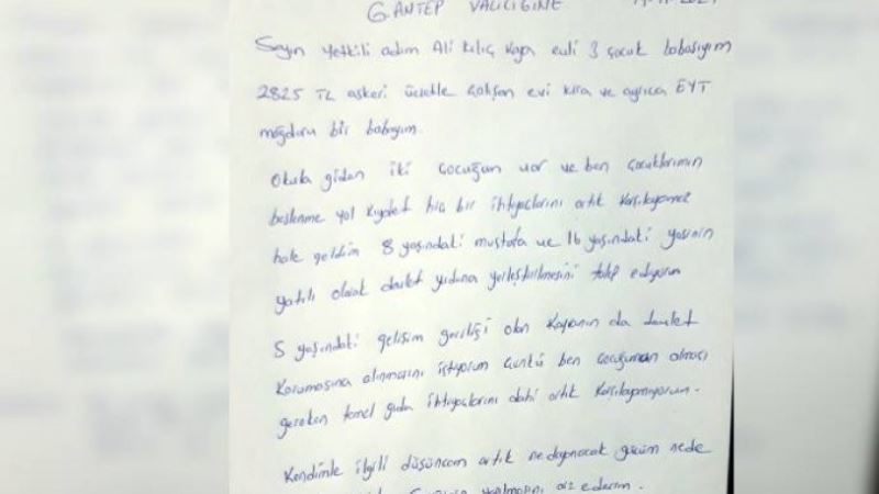 Geçinemeyen baba, çocuklarını devlet korumasına vermek için dilekçe yazdı