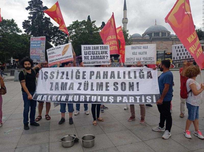 HAYAT PAHALILIĞI İSTANBUL’DA BOŞ TENCERELERLE PROTESTO EDİLDİ