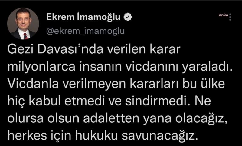 İMAMOĞLU: GEZİ DAVASI