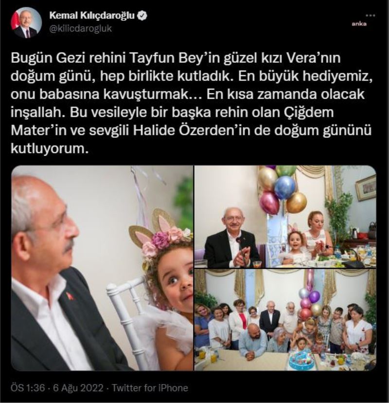 KILIÇDAROGLU, GEZI TUTUKLULARININ AILELERI BIR ARAYA GELDI…