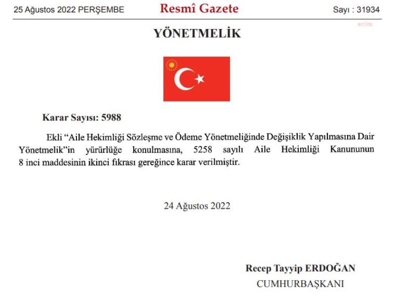 SAGLIK BAKANLIGI, AILE HEKIMLIGI SÖZLESME VE ÖDEME YÖNETMELIGI